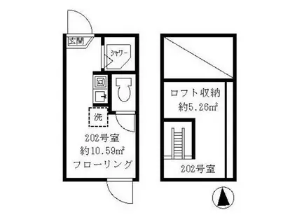 ティ・アーモ レディ(ワンルーム/2階)の間取り写真