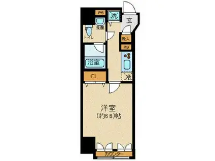 パレステュディオ御茶ノ水駿河台弐番館(1K/2階)の間取り写真