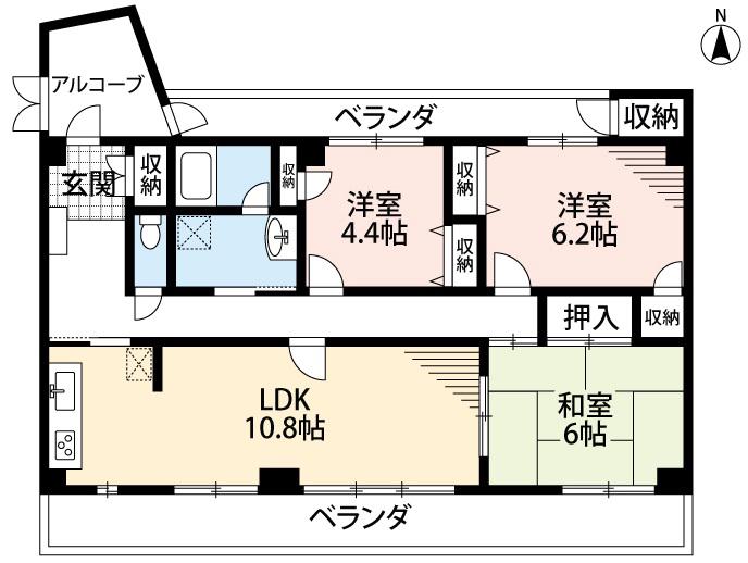 HAKビル(3LDK/5階)の間取り写真