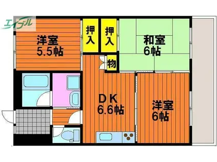 ル・グラン豊成(3DK/5階)の間取り写真