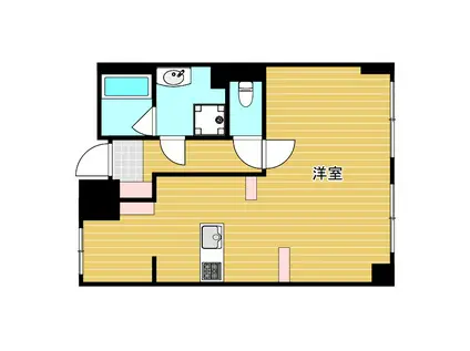 カルム緑地公園(1DK/2階)の間取り写真