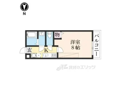 フラッティ天神川三条(1K/2階)の間取り写真