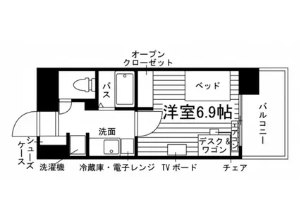 学生会館 スフィーダ仙台広瀬町(ワンルーム/5階)の間取り写真