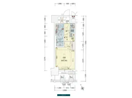 プレサンスOSAKA DOMECITYビーツ(1K/7階)の間取り写真