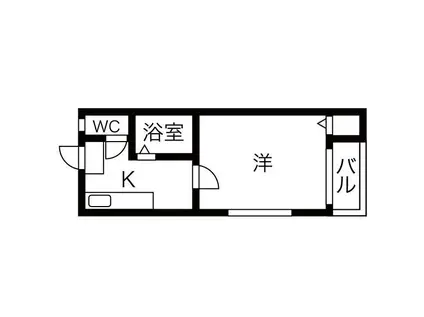 ラ チトラル東別院(1K/1階)の間取り写真