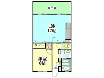 サンホワイトB209(1LDK/1階)の間取り写真