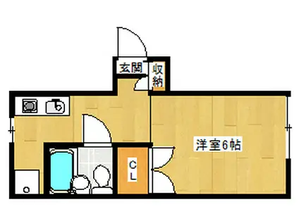 杉本アパート(1K/2階)の間取り写真