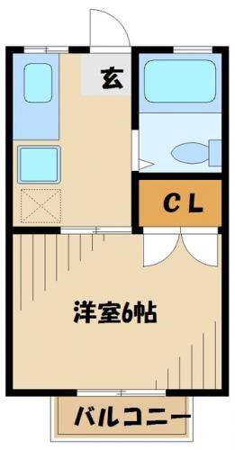 ルショコラ本厚木(1K/1階)の間取り写真