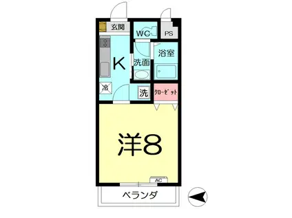 グランド・クルー(1K/3階)の間取り写真