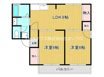 ケイメゾンシャルマン(2LDK/1階)の間取り写真
