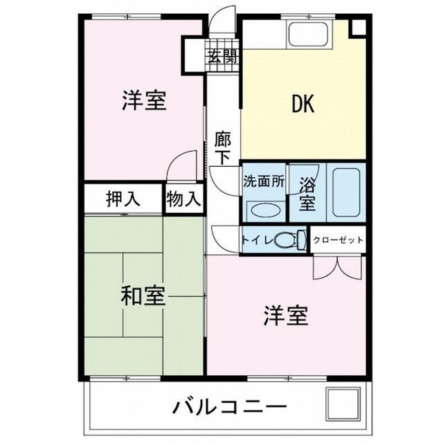 ペアシティ榊(3DK/2階)の間取り写真