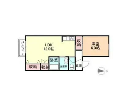 セジュール大町(1LDK/1階)の間取り写真