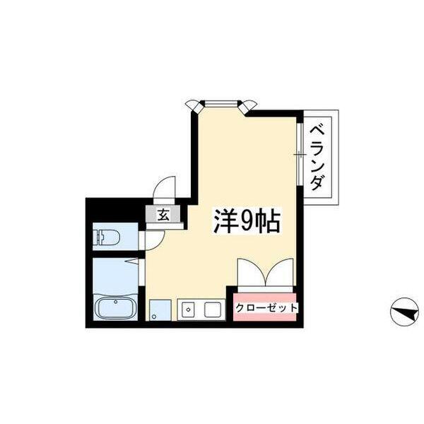 フォンティーヌ藤が丘(ワンルーム/1階)の間取り写真