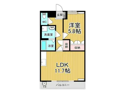 ガーデンヒルズ(1LDK/2階)の間取り写真