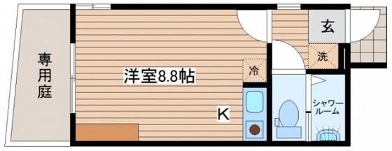 SOL LEVANTE KAIROEN(ワンルーム/1階)の間取り写真