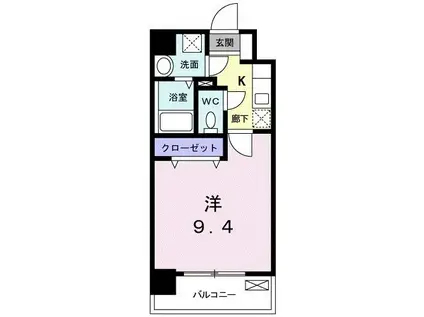 アムール レヴール(1K/4階)の間取り写真