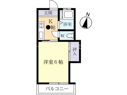パールハイツ(1K/1階)の間取り写真