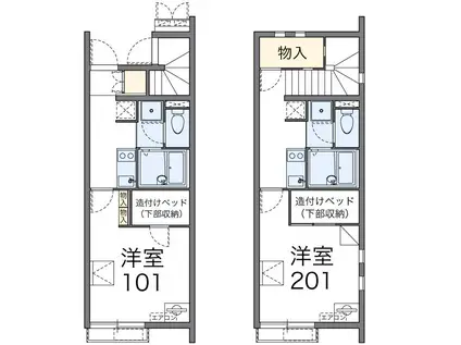 レオネクストセントラルささ山(1K/1階)の間取り写真