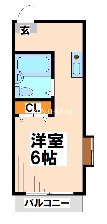 調布レジデンス(1K/3階)の間取り写真