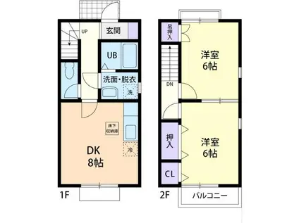 フォレストヒル(2DK/1階)の間取り写真