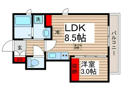 RENCONTRE(1LDK/1階)の間取り写真