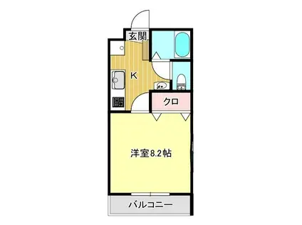 リーフグリーン(1K/1階)の間取り写真