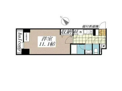 メゾンドヴィレ日本橋中州(1K/2階)の間取り写真