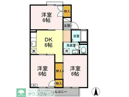 サンハイツ(3DK/2階)の間取り写真