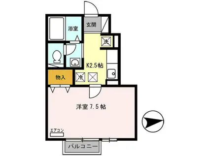 VILLA MK105(1K/1階)の間取り写真