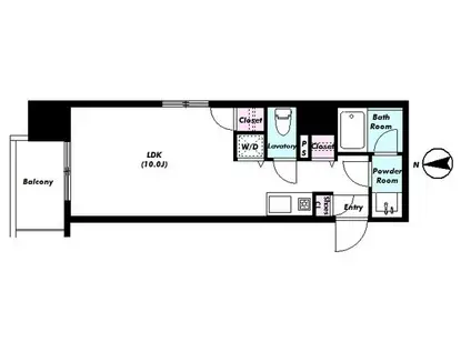 LANAI GRACE SHIBAKOEN(ワンルーム/3階)の間取り写真