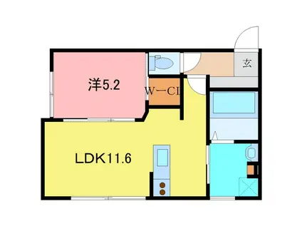 INTEGRAL DE・LATOUR I(1LDK/1階)の間取り写真