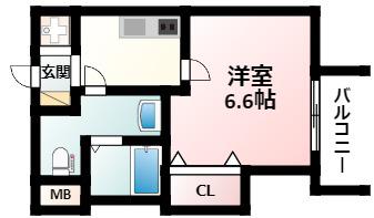 FRENCIA NOIE 東三国(1K/2階)の間取り写真