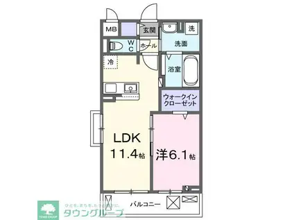ジーニアス・ラソ(1LDK/3階)の間取り写真