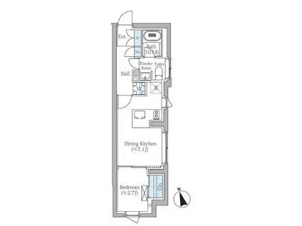 COMPOSITE新宿三丁目(1DK/4階)の間取り写真