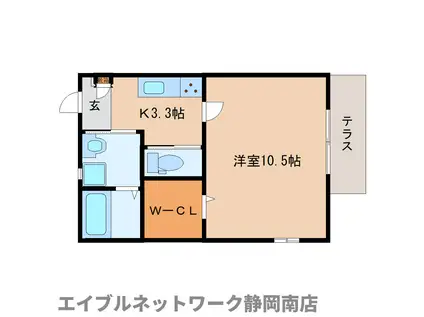 ROMEO A棟(1K/1階)の間取り写真