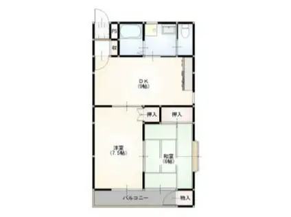 アークヒルズ(2DK/2階)の間取り写真