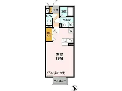 メゾン成田(ワンルーム/2階)の間取り写真