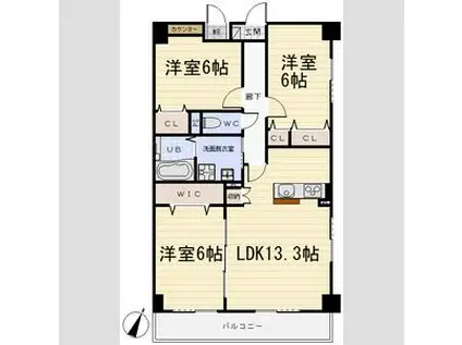 アヴニール・シエル(3LDK/3階)の間取り写真