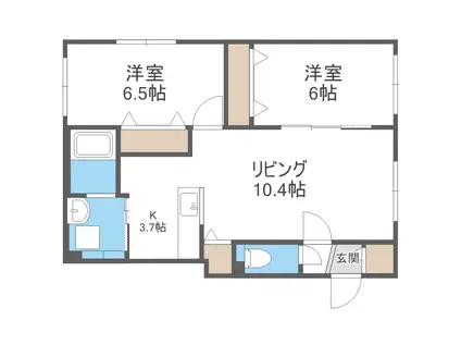 グランメールS34(2LDK/1階)の間取り写真