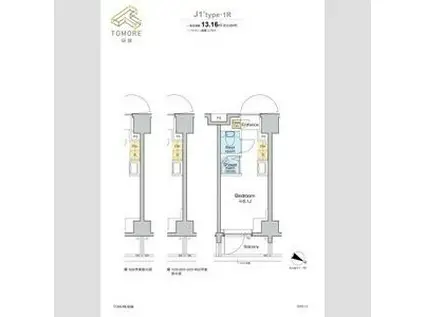TOMORE田端(ワンルーム/6階)の間取り写真