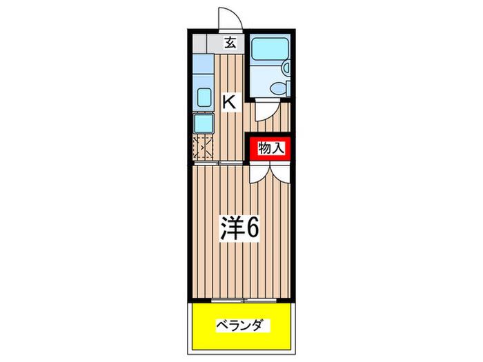 ファミーユソレイユ(1K/1階)の間取り写真