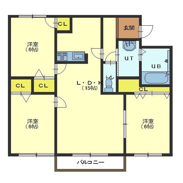 ミキパレス(3LDK/3階)の間取り写真