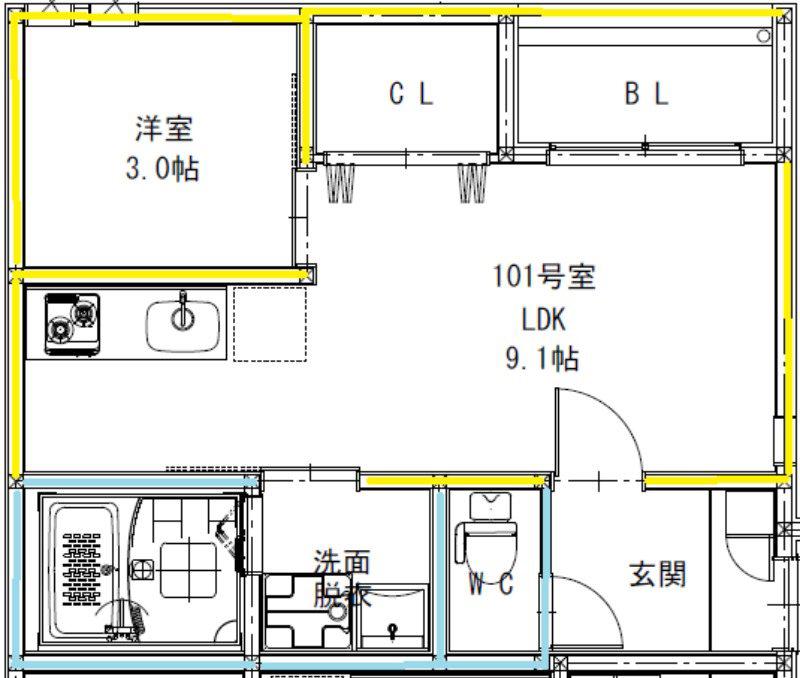 REGALESTフロンティアIII(1LDK/2階)の間取り写真