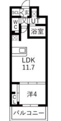 ミラージュパレス本町DEPART(1LDK/14階)の間取り写真