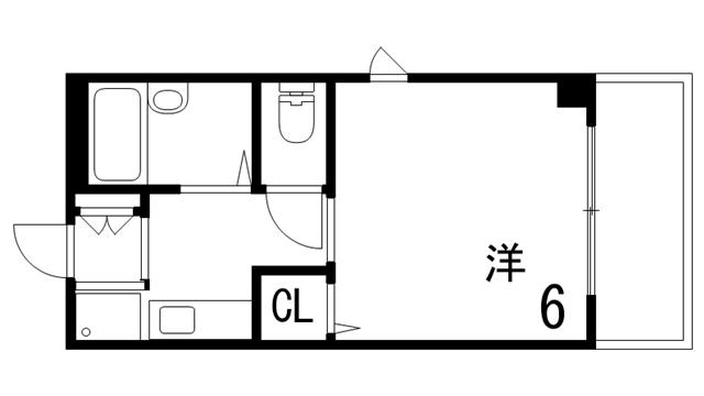 サンハウス御影本町(1K/5階)の間取り写真