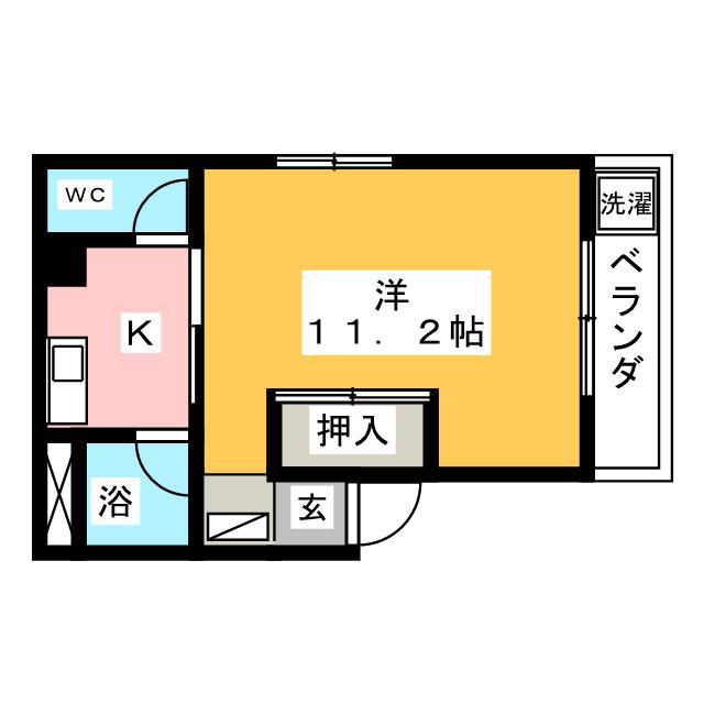 タウニーワン(1K/3階)の間取り写真