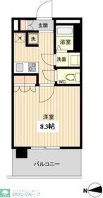 ラクアスレジデンス東新宿(1K/8階)の間取り写真