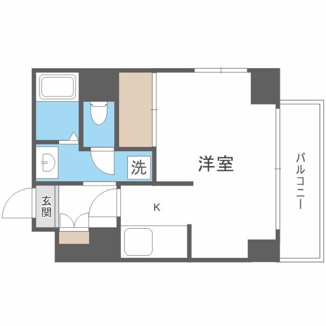 デュオヴェール(1K/4階)の間取り写真