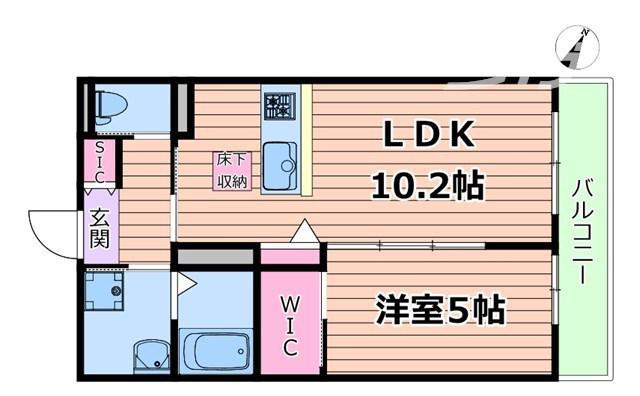 SUITE TERRACE RELIER(1LDK/2階)の間取り写真