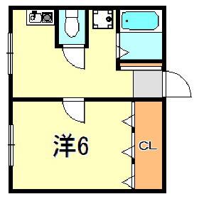 サニーパレス伊川谷(1DK/3階)の間取り写真